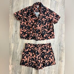 Target A New Day Linen Shirt/Shorts Set Large NWOT